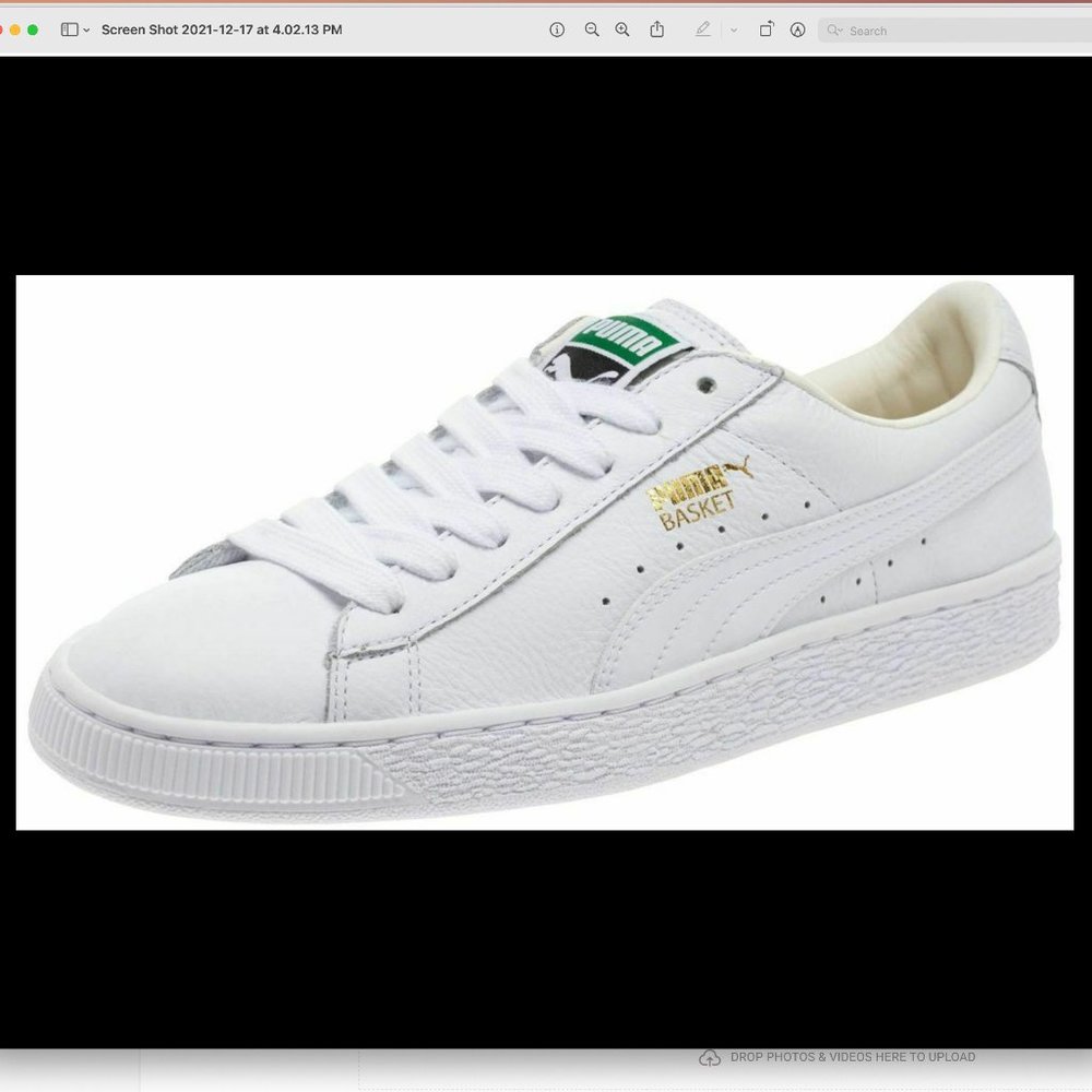 PUMA BASKET Original Women's Sneakers SIZE 7.5 White